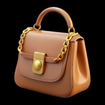 Modern leather handbag with gold chain